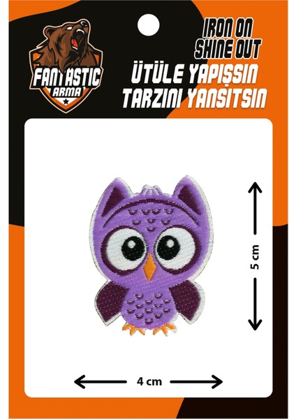 Ütü ile Yapışan Dokuma Arma Patch, Baykuş