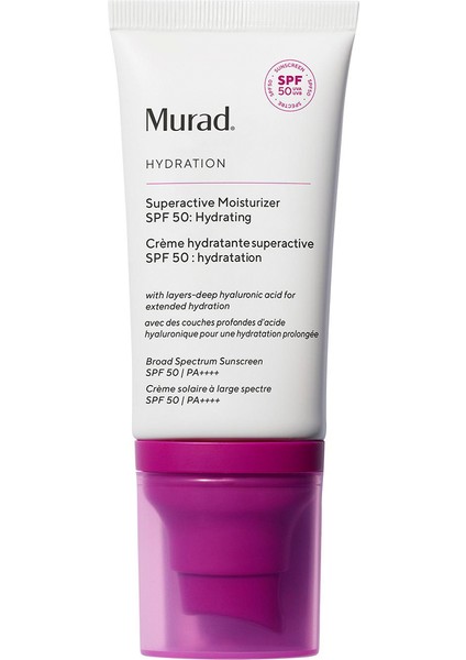 Superactive Moisturizer Hydrating SPF50 Yoğun Etkili Aktif Nemlendirici Güneş Kremi 50 ml