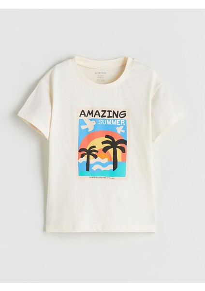 Yeni Sezon Bisiklet Yaka Baskılı Erkek Bebek Tişört