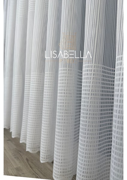 Modernia Beyaz Tül (1x3 Pile Dikişli) Şehrin Şıklığının Geometrik Yansıması