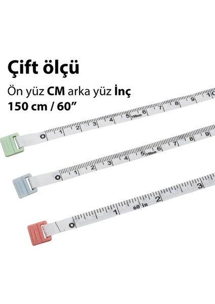 6440 Mini Anahtarlık Esnek Fiberglas Şerit Metre 150CM / 60INÇ fırsatları