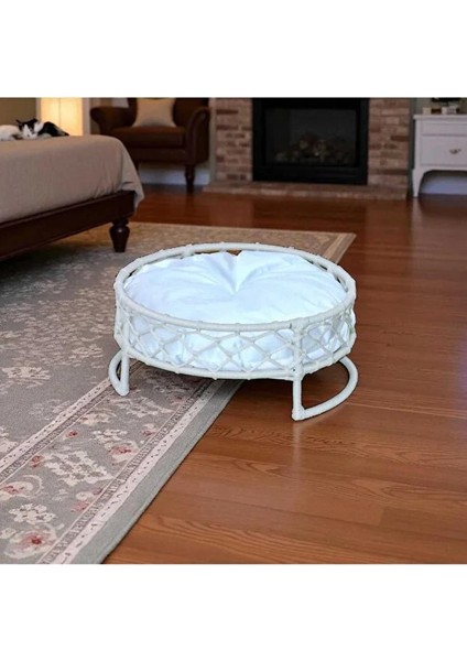 Kedi ve Köpek Iskandinav El Örgüsü Kedi Yatağı, Kedi Yuvası Krem modelleri