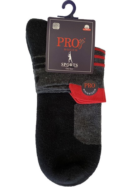 14015 Dukha Havlu Erkek Patik Çorabı Siyah-Gri 41-44