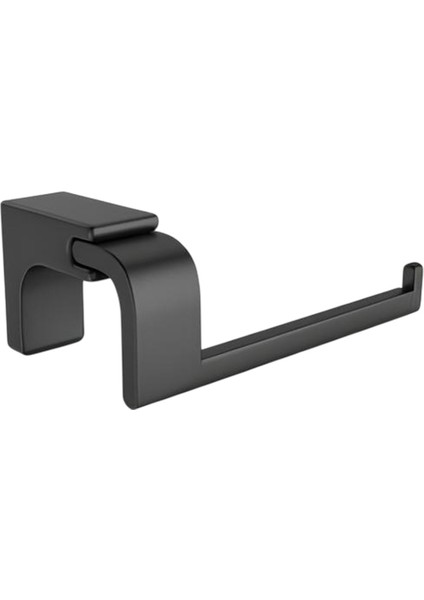 Siyah Lüx Kapaksız Wc Kağıt Aparatı Vidalı Paslanmaz Metal Duvar Tuvalet Kağıtlık Banyo Aksesuarı