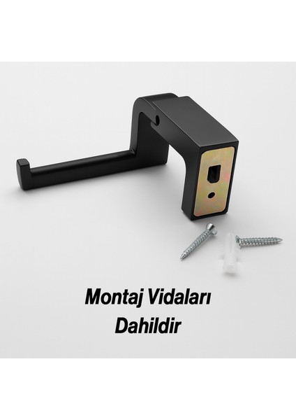 Siyah Lüx Kapaksız Wc Kağıt Aparatı Vidalı Paslanmaz Metal Duvar Tuvalet Kağıtlık Banyo Aksesuarı fiyatları