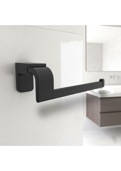 Siyah Lüx Kapaksız Wc Kağıt Aparatı Vidalı Paslanmaz Metal Duvar Tuvalet Kağıtlık Banyo Aksesuarı fırsatları