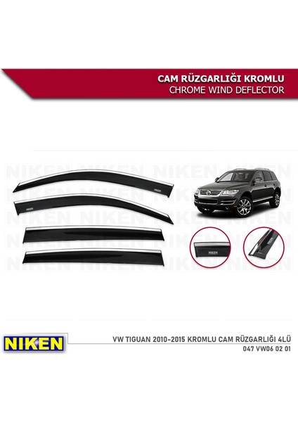Kromlu Cam Rüzgarlığı Volkswagen Tiguan 2010-2015 ile Uyumlu fiyatları