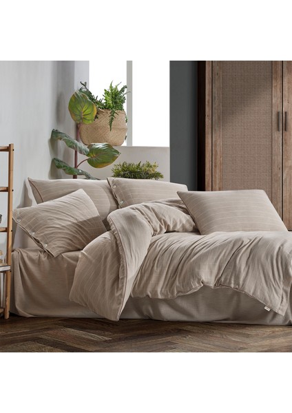 Pura Bej Melanj Çift Kişilik Nevresim Takımı 200X220 fiyatları