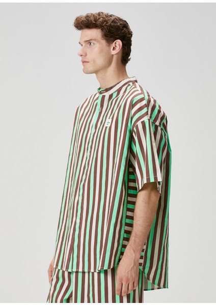 Çok Renkli Çizgili Gömlek modelleri