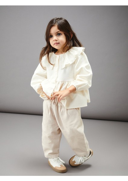 Yeni Sezon Bebe Yaka Kız Bebek Bluz ve Pantolon 2'li Takım modelleri