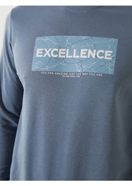 Yeni Sezon Bisiklet Yaka Uzun Kollu Baskılı Erkek Sweatshirt modelleri