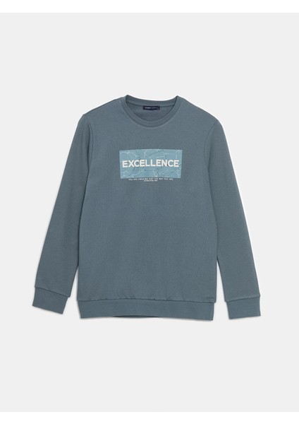 Yeni Sezon Bisiklet Yaka Uzun Kollu Baskılı Erkek Sweatshirt indirimleri