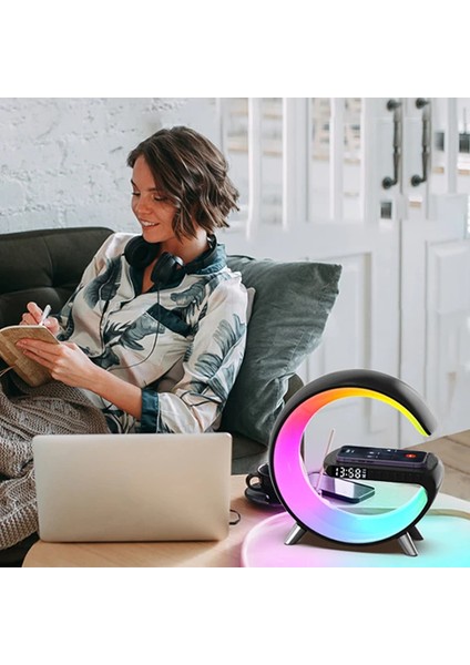 Ally 15W Kablosuz Şarj Standlı Bluetooth Hoparlör Rgb Gece LAMBASI-(1903) indirimleri
