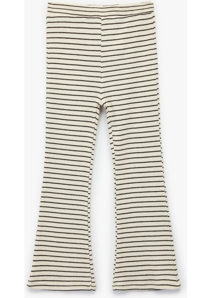 Beli Lastikli Çizgili Ispanyol Paça Tayt fiyatları