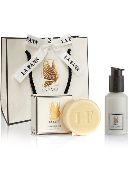 Mini Lüksler Seyahat Seti Turkish Rose Parfümlü Lüks Sabun 110 gr & Secret Garden El ve Vücut Losyonu 100 ml