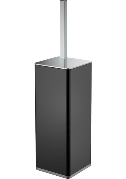 Kaf Tuvalet Fırçalık, Kare, Yerden - Mat Siyah/krom