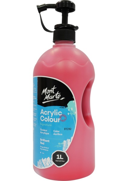 mm Akrilik Boya W/pump Signature 1l - Brilliant Red