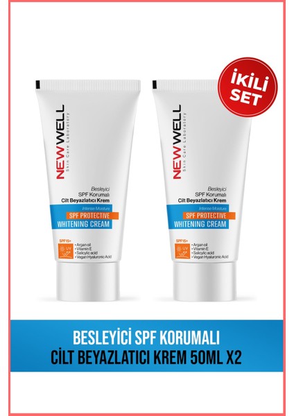 2 Adet Besleyici Spf Korumalı Cilt Beyazlatıcı Krem 50ML