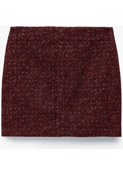 x Melis Ağazat - A Kesim Slim Fit Metalik Iplik Detaylı Parıltılı Tüvit Mini Etek fiyatları