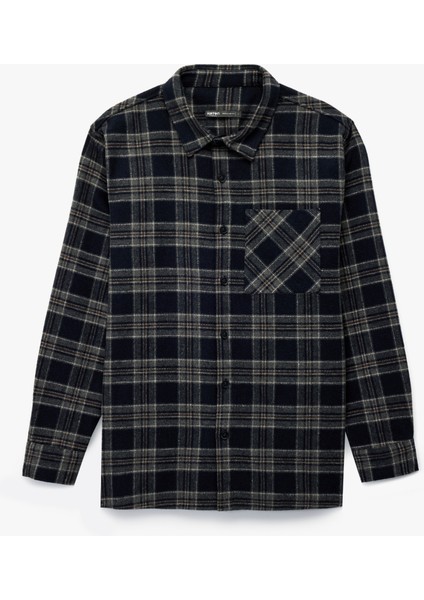 Regular Fit Uzun Kollu Cepli Klasik Yaka Oduncu Gömleği