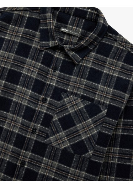 Regular Fit Uzun Kollu Cepli Klasik Yaka Oduncu Gömleği modelleri