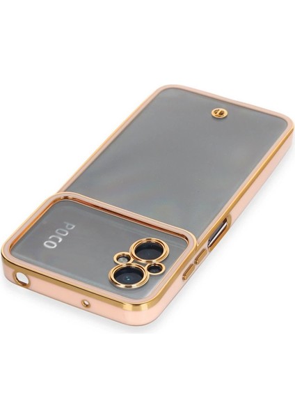 Newface Xiaomi Poco M5 Kılıf Liva Lens Silikon - Rose modelleri