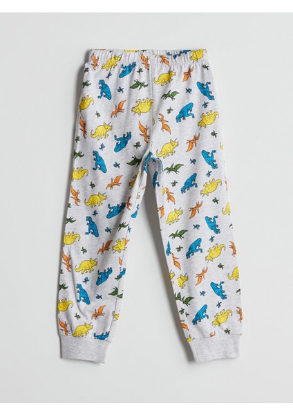 Yeni Sezon Beli Lastikli Dinozor Baskılı Erkek Çocuk Pijama Altı