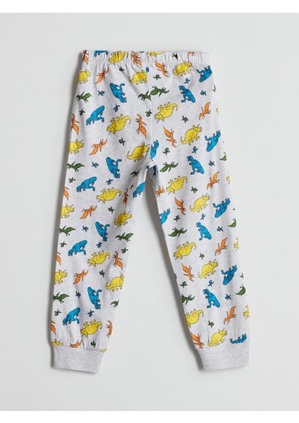Yeni Sezon Beli Lastikli Dinozor Baskılı Erkek Çocuk Pijama Altı modelleri