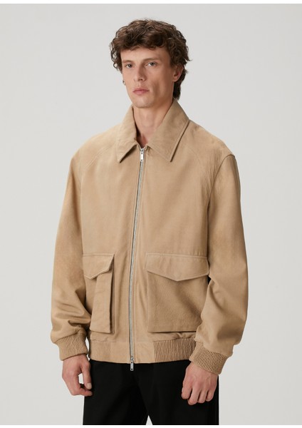 Camel Deri Bomber Ceket fırsatları