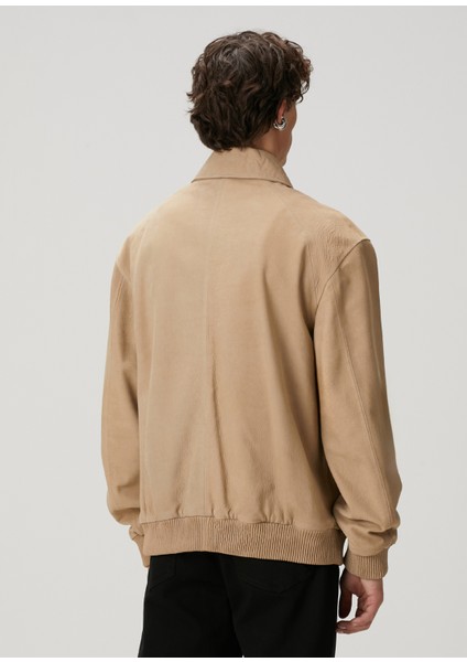 Camel Deri Bomber Ceket indirimleri