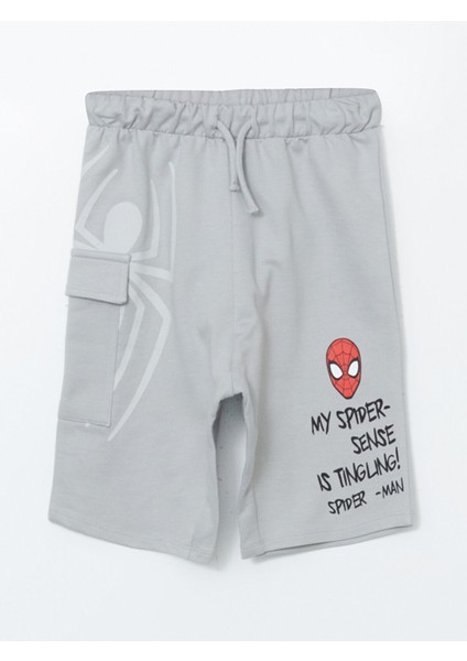 Yeni Sezon Beli Lastikli Spider-Man Baskılı Erkek Çocuk Şort