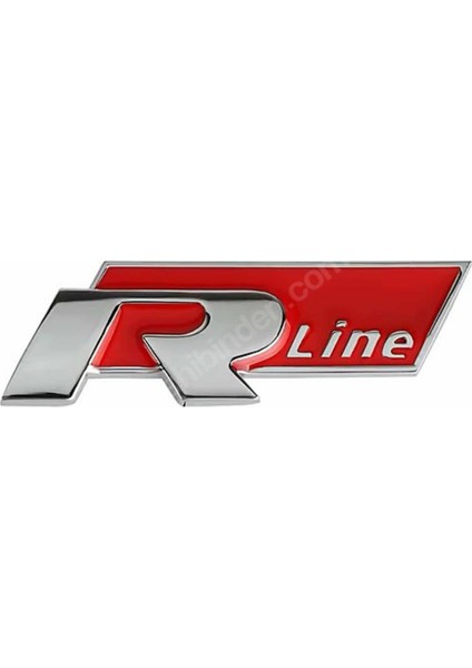 R Line Logo Amblem Volkswagen Kırmızı Siyah