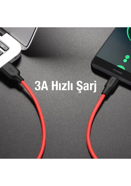 Hoco X21 Plus USB To Type-C 3A Silikon Hızlı Şarj ve Data KABLOSU-(1903) fırsatları