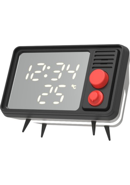Gri Retro Tv Çalar Saat