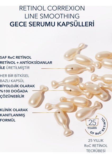 Retinol Correxion Line Smoothing Night Serum Retinol Kırışıklık Karşıtı Gece Bakım Kapsül Serum 10 Adet