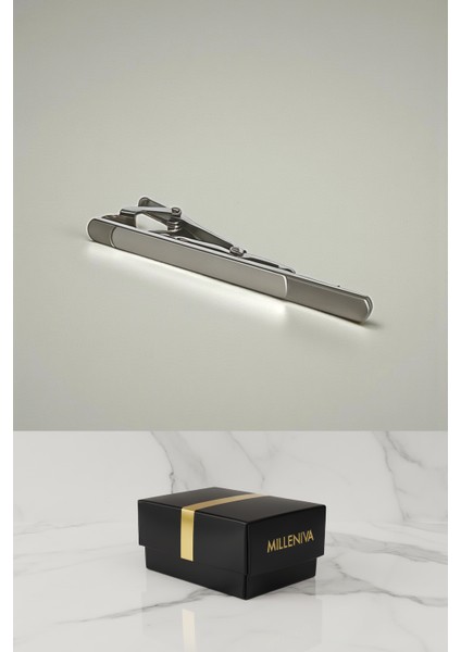 Zincirli Elips Desen Kravat İğnesi modelleri