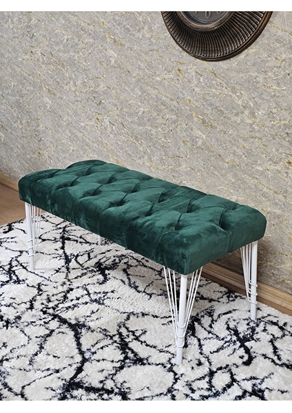Beyaz Boyalı Tel Ayaklı 90 cm Puf Bench - Puf - Bench - Kasalı Oturak - Oturak - Yatak Ucu Puf Yeşil Renk 90 x 41 Boyut/ebat fırsatları