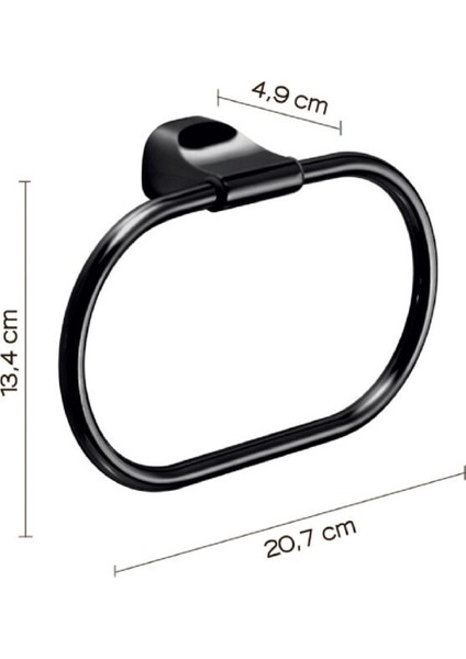 Stelvio Havluluk, Yuvarlak, 20.7 cm - Mat Siyah modelleri