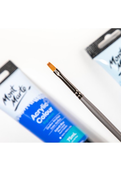 mm Sanatçı Akrilik Boya Fırçası Premium Taklon Düz Uzun 2 fırsatları