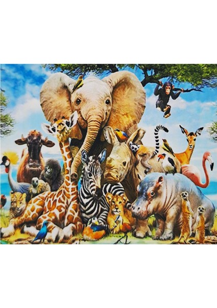 5d Elmas Taş Işleme Kiti 40X50 cm Orman Hayvanları Desen fiyatları