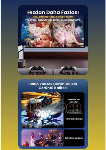 Gs5 Pro Oyun Konsolu 4K Destekli, Çift Kollu Kablosuz, 53 Emulatör, 30.000 Oyun modelleri