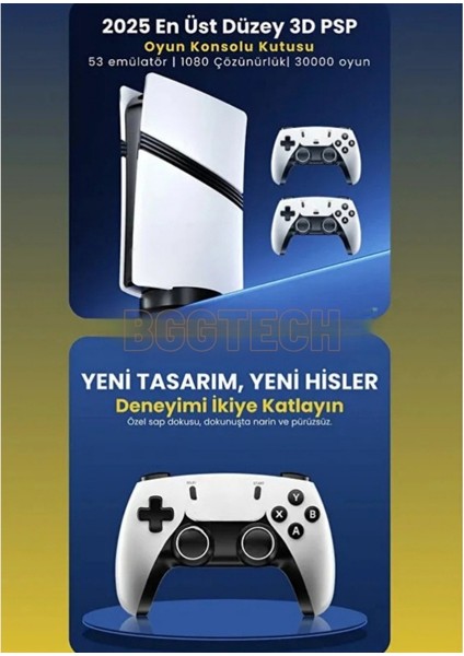 Gs5 Pro Oyun Konsolu 4K Destekli, Çift Kollu Kablosuz, 53 Emulatör, 30.000 Oyun fırsatları