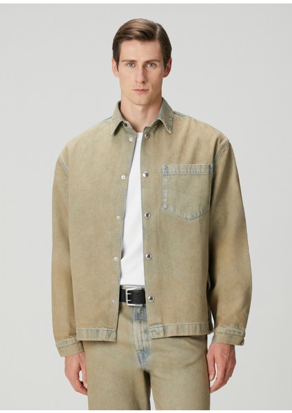 Bej Denim Gömlek