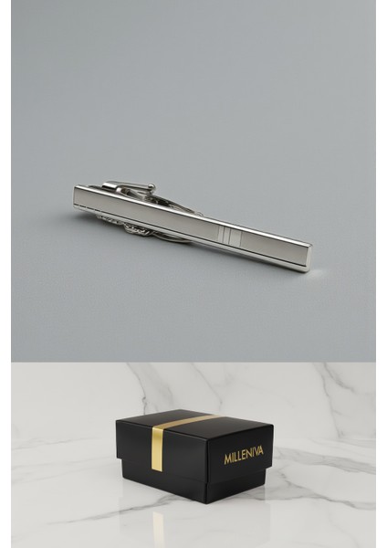 Zincirli Çizgili Kravat İğnesi modelleri