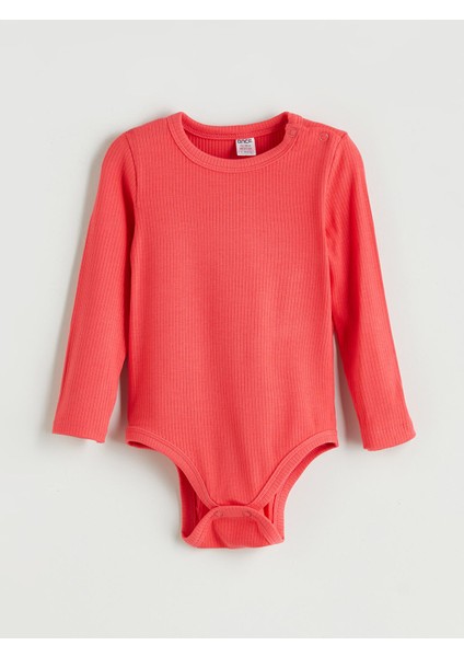 Yeni Sezon Bisiklet Yaka Basic Kız Bebek Çıtçıtlı Body