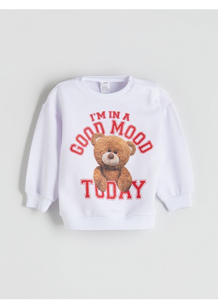 Yeni Sezon Ayıcık Baskılı Kız Bebek Sweatshirt ve Tayt 2'li fiyatları