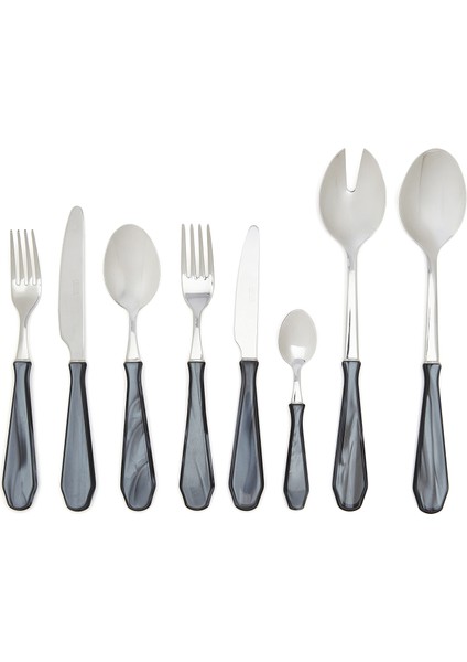 Venezia Siyah 74 Parça Çatal Bıçak Kaşık Seti
