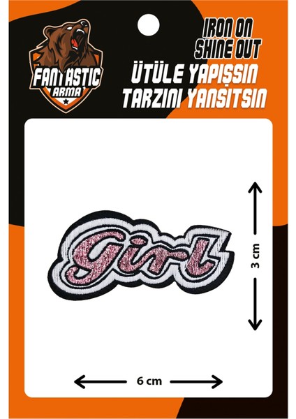 10'lu Paket Ütü ile Yapışan Dokuma Arma Patch Yama Gırl Modeli