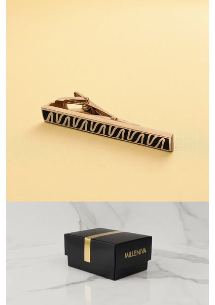 Zikzak Desen Gold Kravat İğnesi modelleri