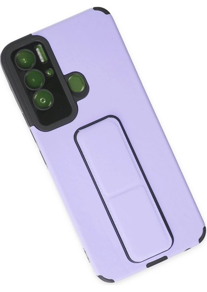 Newface Tecno Pova Neo Kılıf Mega Standlı Silikon - Lila modelleri